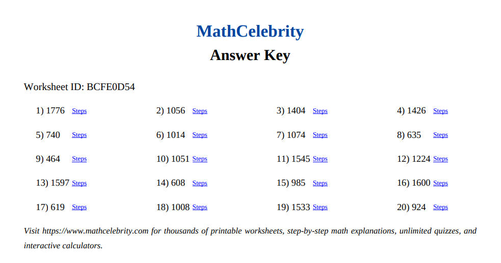Addition of 3 Digit Numbers Worksheets - Math Celebrity