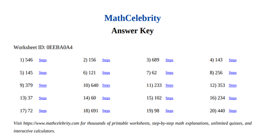 Subtraction of 3 Digit Numbers Worksheets - Math Celebrity